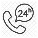 Open All Day 24 Hours Customer Service Icon