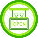 Open Bar Neon Signs Unlimited Drinks Icon