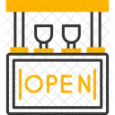 Open Bar Neon Signs Unlimited Drinks Icon