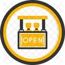 Open Bar Neon Signs Unlimited Drinks Icon
