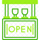 Open Bar Neon Signs Unlimited Drinks Icon