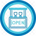 Open Bar Neon Signs Unlimited Drinks Icon