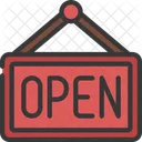 Open Open Sign Board Sign Board Icon