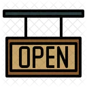 Open Signboard Board Cafe Sign Icon