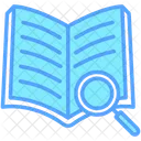 Open Book Magnifying Glass Education Icon