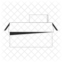 Open cardboard box with documents  Icon