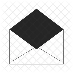 Open envelope with black inside  Icon