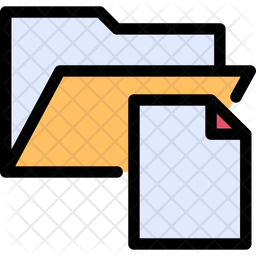 Open File Icon - Download in Colored Outline Style