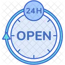 Open Hours Customer Service Full Time Service Icon