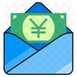 Open mail with yen money attachment  Icon