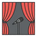 Open Mic Stage Stage Curtain Stand Up Comedy Stage Icon