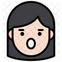 Open Mouth Woman Girl Face Icon
