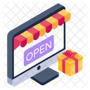 Ecommerce Online Shop Open Shop Icon