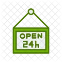 Open Shop Hours 24 Hours Open Shop Timing Icon