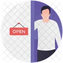 Open Shop We Are Open Shop Timing Icon