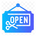 Open Sign Hanging Hair Icon