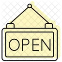 Open Sign Store Opening Color Shadow Thinline Icon Icon