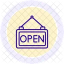 Open Sign Store Opening Line Icon Icon