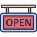 Open Tag Open Signboard Hanging Sign Icon