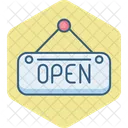 Open Tag Door Label Hanging Board Icon