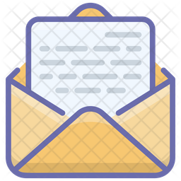 Opened Email Icon - Download in Colored Outline Style