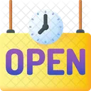 Opening Hours Open Open Sign Icon