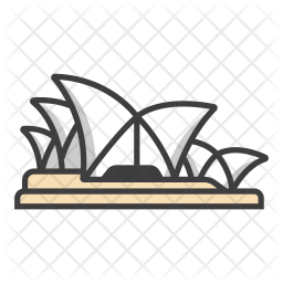 Opera house Icon - Download in Colored Outline Style