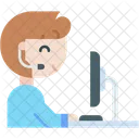 Operador En Linea Microfono Icono