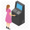 Operating Atm Machine Instant Banking 24 Hour Banking Icon