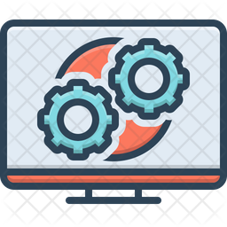 Operation Process Icon - Download in Colored Outline Style