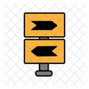 Opposite Direction Board  Icon