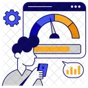 Optimisation De La Vitesse Du Web Test De Vitesse Internet Test De Vitesse Des Pages Web Icône