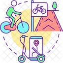Options For Cycling And Walking Icon