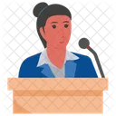 Oradora Motivacional Mujer Inspiradora Mentora Icono