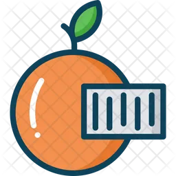 Orangefarbener Strichcode  Symbol