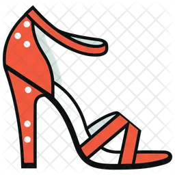 Orange Block Heels Shoes  Icon