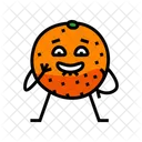 Orange Character Fruit Face Icon