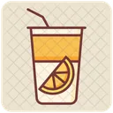 Orangefarbenes Glas  Symbol