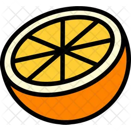 Orange Half Cut  Icon