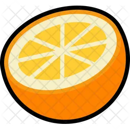 Orange Half Cut  Icon