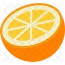 Orange Half Cut Orange Vegetable Icon