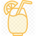 Orange Juice Duotone Line Icon Icon