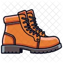 Orange Lace-Up Boots Shoes  Icon