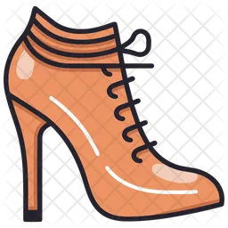 Orange Lace-Up Heel Women's  Shoes  Icon