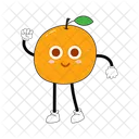 Orange Mascot Fruit Character Illustration Art Icon