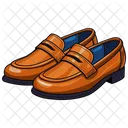 Orange Penny Loafer Shoes  Icon