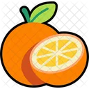 Orange With Half Cut Orange Fruit Icon