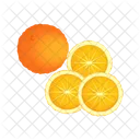 Orange With Slice Fruit Ora Icon