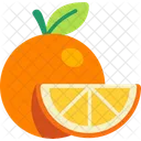 Orange With Sliced Half Cut Orange Vegetable Icon