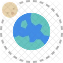 Orbit Earth Moon Icon